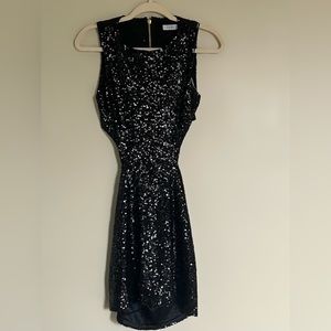 TOBI black cutout sequin mini dress